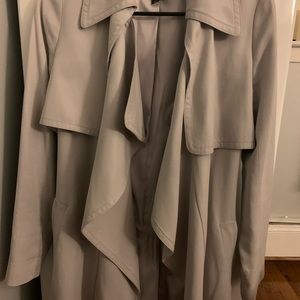 Club Monaco Grey Waterfall Claudine Trench Coat XS